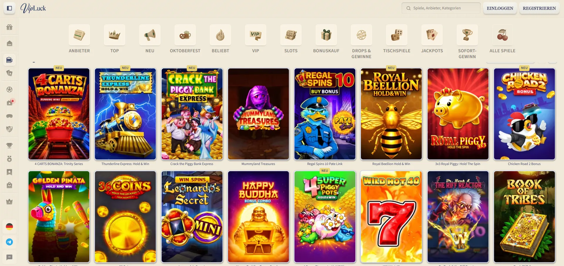 VipLuck Casino Spiele